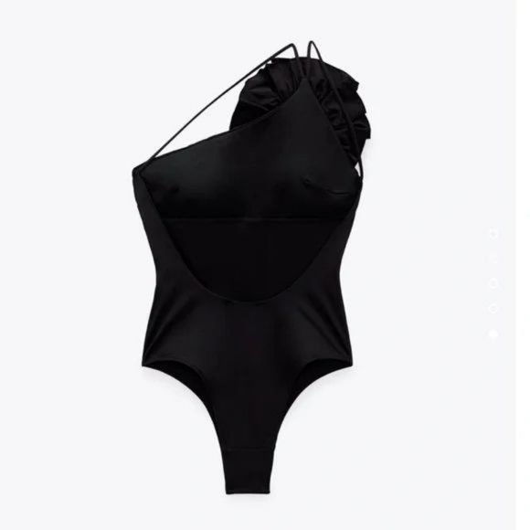 ZARA FLORAL SWIMSUIT BLACK - Picture 3 of 3